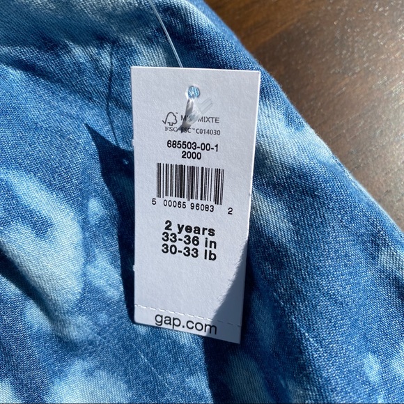 NWT Toddler Girls Tie-Dye Denim Jumpsuit 2T - Picture 4 of 4